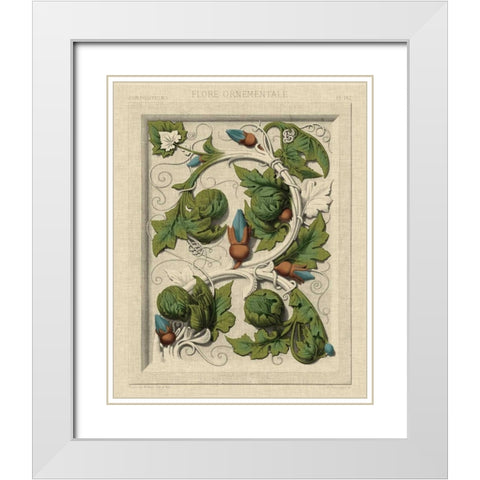 Decorative Flourish II White Modern Wood Framed Art Print with Double Matting by Vision Studio