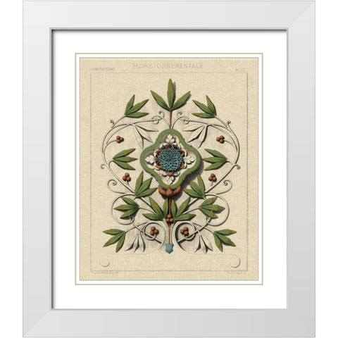 Decorative Flourish IV White Modern Wood Framed Art Print with Double Matting by Vision Studio