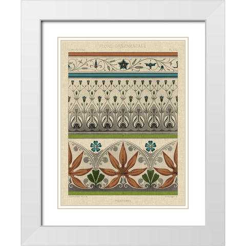 Panel Ornamentale I White Modern Wood Framed Art Print with Double Matting by Vision Studio