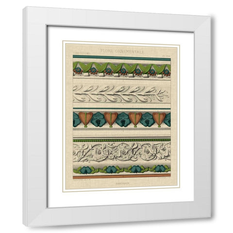 Panel Ornamentale II White Modern Wood Framed Art Print with Double Matting by Vision Studio