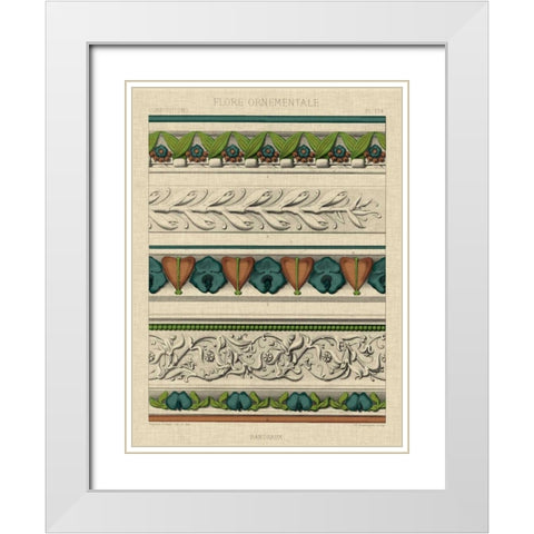 Panel Ornamentale II White Modern Wood Framed Art Print with Double Matting by Vision Studio