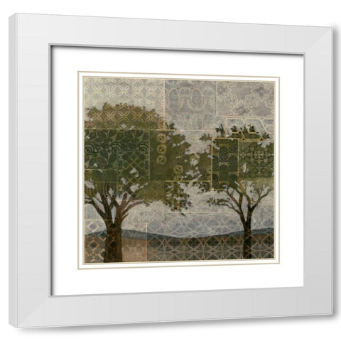 Patterned Arbor II White Modern Wood Framed Art Print with Double Matting by Meagher, Megan