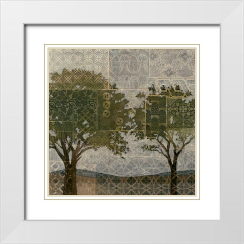 Patterned Arbor II White Modern Wood Framed Art Print with Double Matting by Meagher, Megan