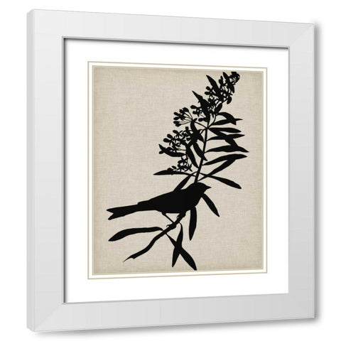 Audubon Silhouette I White Modern Wood Framed Art Print with Double Matting by Vision Studio