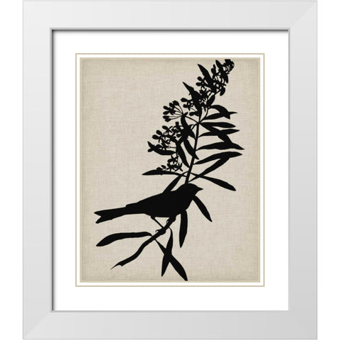 Audubon Silhouette I White Modern Wood Framed Art Print with Double Matting by Vision Studio