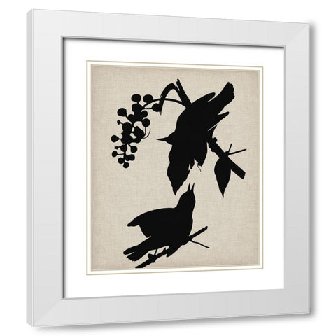 Audubon Silhouette III White Modern Wood Framed Art Print with Double Matting by Vision Studio