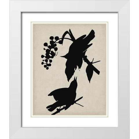 Audubon Silhouette III White Modern Wood Framed Art Print with Double Matting by Vision Studio