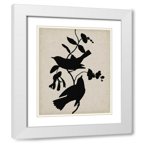 Audubon Silhouette IV White Modern Wood Framed Art Print with Double Matting by Vision Studio