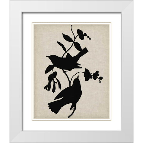 Audubon Silhouette IV White Modern Wood Framed Art Print with Double Matting by Vision Studio