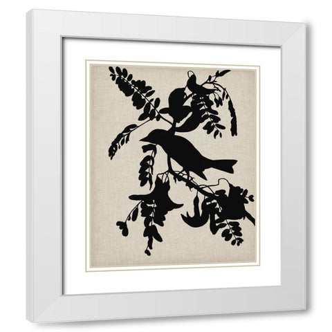 Audubon Silhouette V White Modern Wood Framed Art Print with Double Matting by Vision Studio