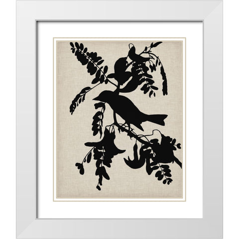 Audubon Silhouette V White Modern Wood Framed Art Print with Double Matting by Vision Studio