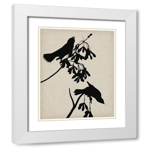 Audubon Silhouette VI White Modern Wood Framed Art Print with Double Matting by Vision Studio