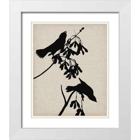 Audubon Silhouette VI White Modern Wood Framed Art Print with Double Matting by Vision Studio