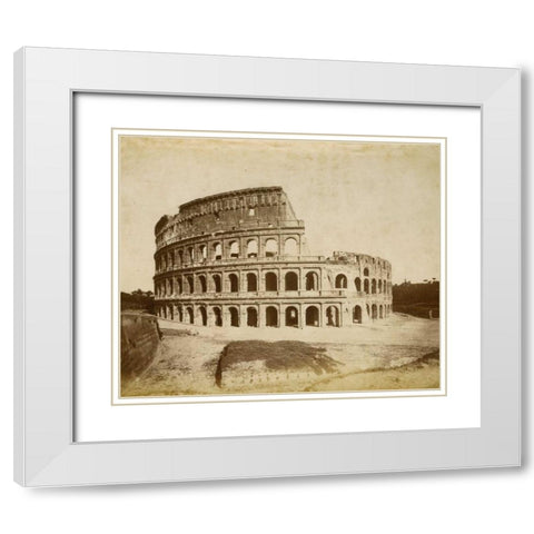The Colosseum White Modern Wood Framed Art Print with Double Matting by Brogi, Giacomo