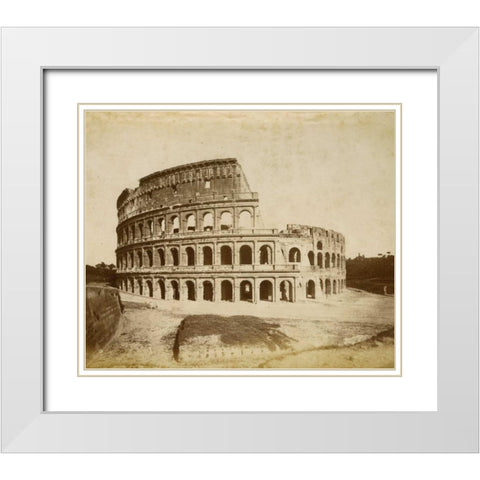 The Colosseum White Modern Wood Framed Art Print with Double Matting by Brogi, Giacomo