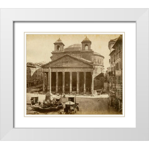 The Pantheon White Modern Wood Framed Art Print with Double Matting by Brogi, Giacomo