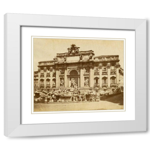 The Trevi Fountain White Modern Wood Framed Art Print with Double Matting by Brogi, Giacomo