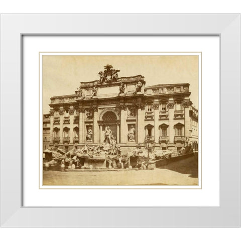 The Trevi Fountain White Modern Wood Framed Art Print with Double Matting by Brogi, Giacomo
