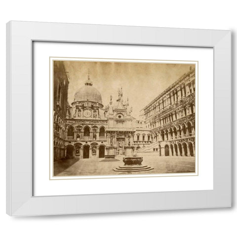 Doges Palace White Modern Wood Framed Art Print with Double Matting by Brogi, Giacomo