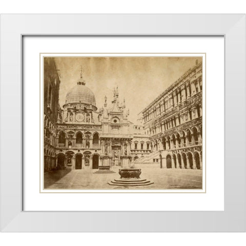 Doges Palace White Modern Wood Framed Art Print with Double Matting by Brogi, Giacomo