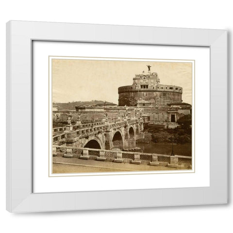 Caste of St. Angelo White Modern Wood Framed Art Print with Double Matting by Brogi, Giacomo