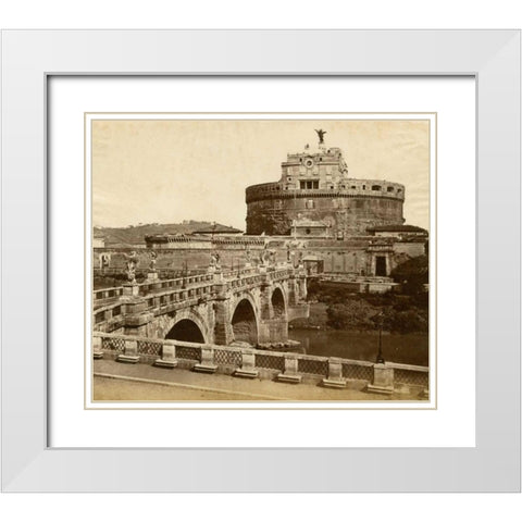 Caste of St. Angelo White Modern Wood Framed Art Print with Double Matting by Brogi, Giacomo