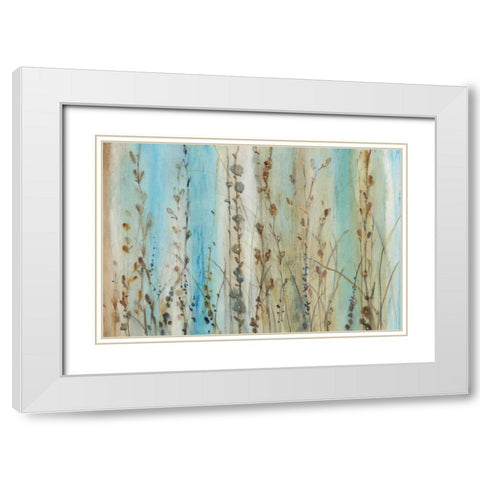 Ombre Floral I White Modern Wood Framed Art Print with Double Matting by OToole, Tim