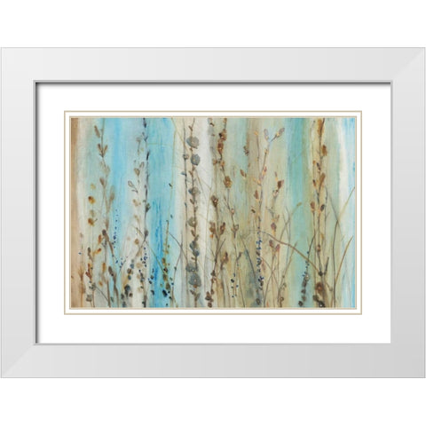 Ombre Floral I White Modern Wood Framed Art Print with Double Matting by OToole, Tim