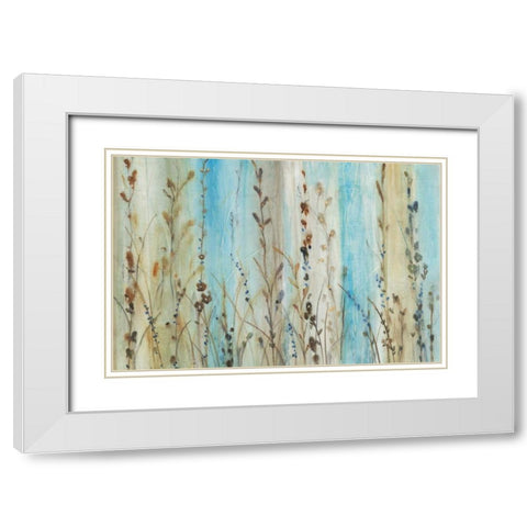 Ombre Floral II White Modern Wood Framed Art Print with Double Matting by OToole, Tim