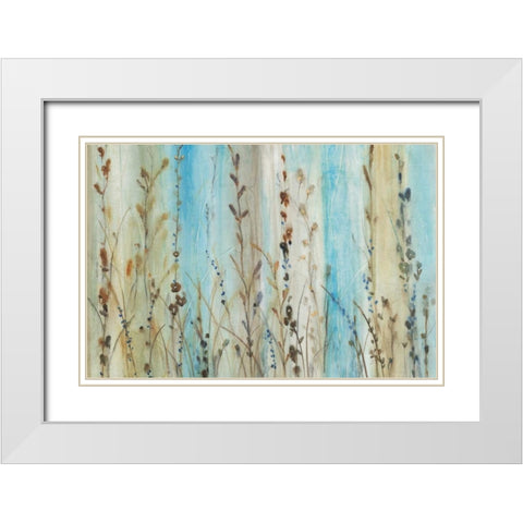Ombre Floral II White Modern Wood Framed Art Print with Double Matting by OToole, Tim