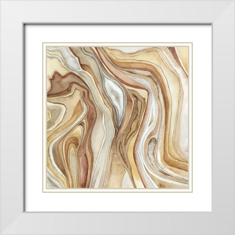 Watercolor Agate II White Modern Wood Framed Art Print with Double Matting by Meagher, Megan