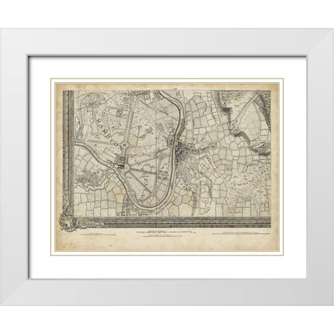 Map of London Grid XIII White Modern Wood Framed Art Print with Double Matting by Unknown
