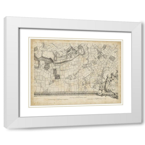 Map of London Grid XIV White Modern Wood Framed Art Print with Double Matting by Unknown