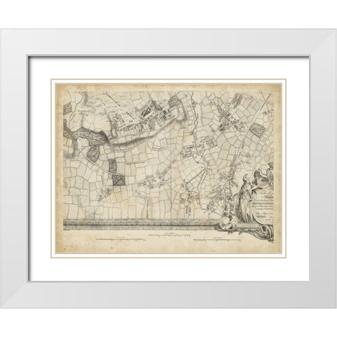 Map of London Grid XIV White Modern Wood Framed Art Print with Double Matting by Unknown