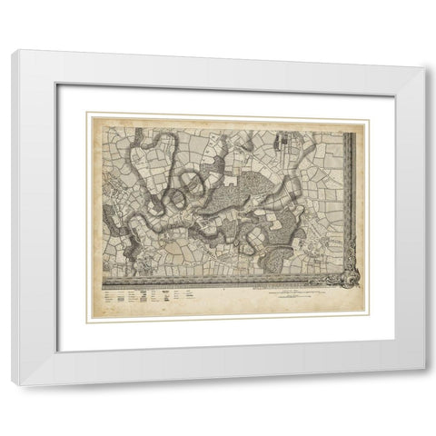 Map of London Grid XVI White Modern Wood Framed Art Print with Double Matting by Unknown