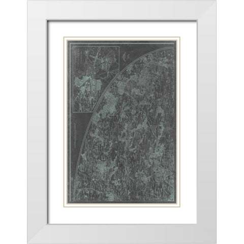 Map of Paris Grid III White Modern Wood Framed Art Print with Double Matting by Vision Studio
