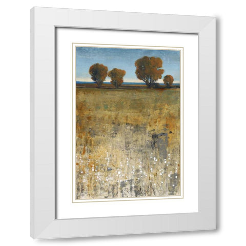 Distant Trees I White Modern Wood Framed Art Print with Double Matting by OToole, Tim