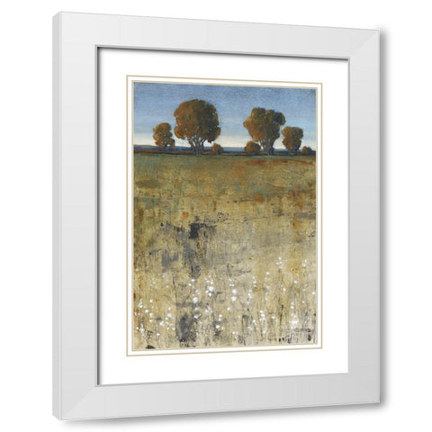 Distant Trees II White Modern Wood Framed Art Print with Double Matting by OToole, Tim