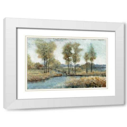Stream Side I White Modern Wood Framed Art Print with Double Matting by OToole, Tim