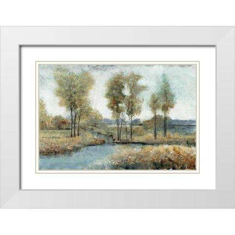 Stream Side I White Modern Wood Framed Art Print with Double Matting by OToole, Tim