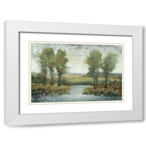 Stream Side II White Modern Wood Framed Art Print with Double Matting by OToole, Tim