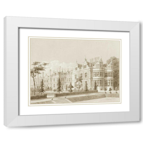 Kirby Castle Garden View White Modern Wood Framed Art Print with Double Matting by Richardson