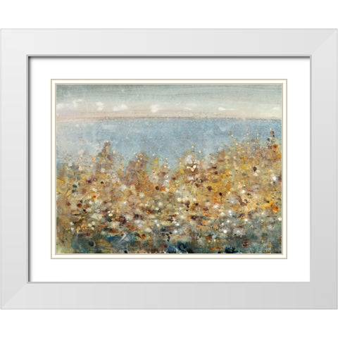 Blossoms by the Sea II White Modern Wood Framed Art Print with Double Matting by OToole, Tim