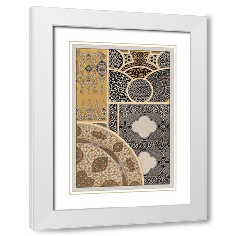 Ornament in Gold and Silver III White Modern Wood Framed Art Print with Double Matting by Vision Studio