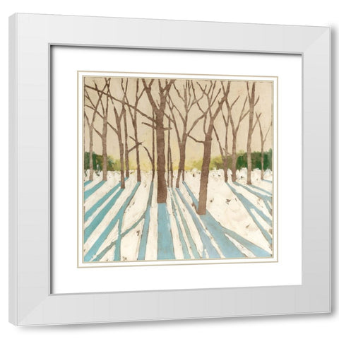 Winter Shadows I White Modern Wood Framed Art Print with Double Matting by Meagher, Megan