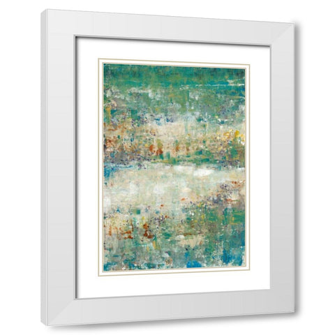 Flower Path I White Modern Wood Framed Art Print with Double Matting by OToole, Tim