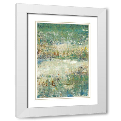 Flower Path I White Modern Wood Framed Art Print with Double Matting by OToole, Tim