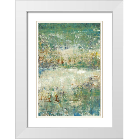 Flower Path I White Modern Wood Framed Art Print with Double Matting by OToole, Tim