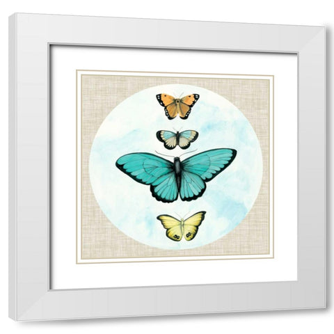 Butterfly Daydream I White Modern Wood Framed Art Print with Double Matting by McCavitt, Naomi