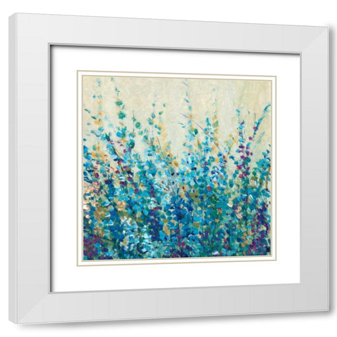 Shades of Blue I White Modern Wood Framed Art Print with Double Matting by OToole, Tim